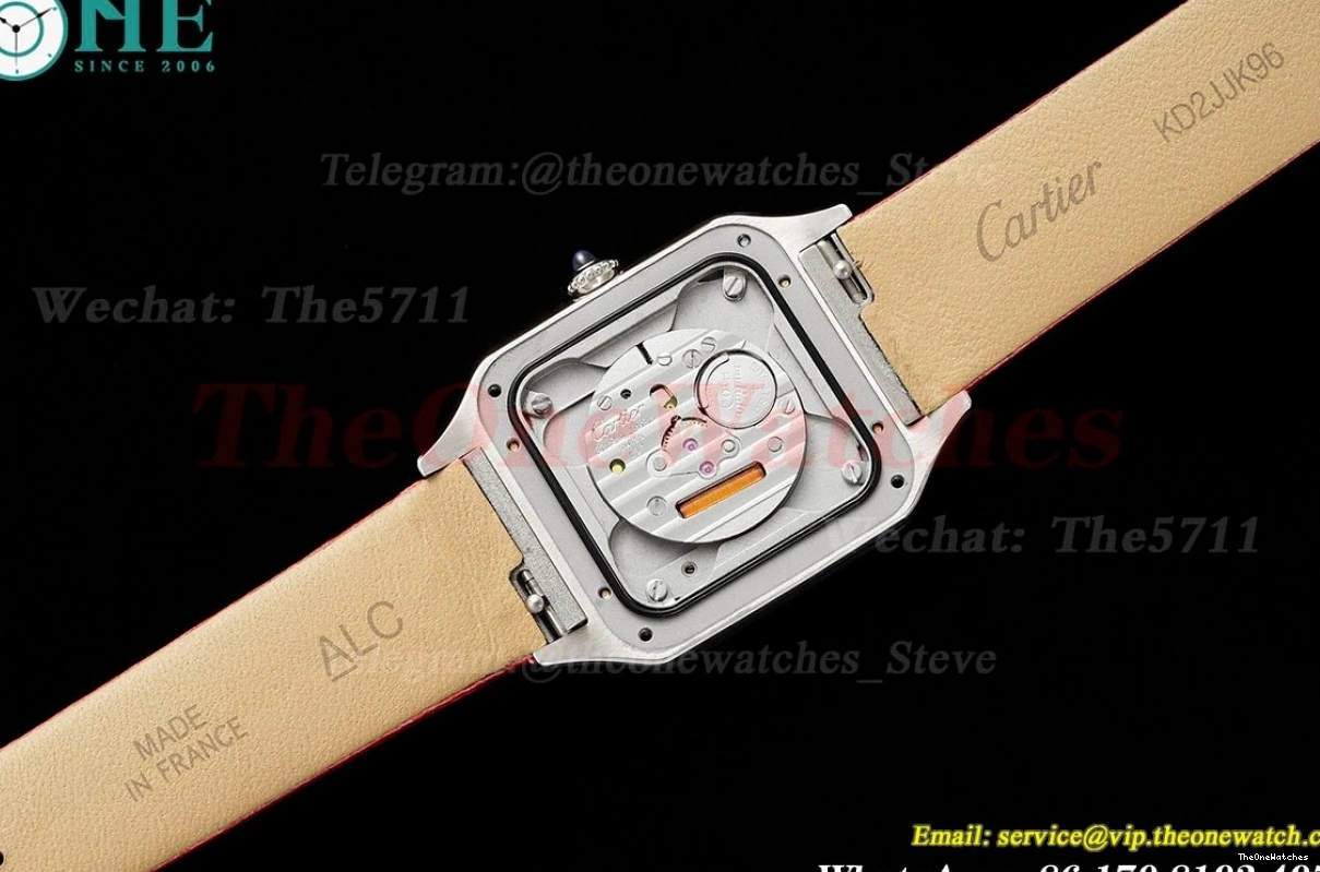 Dumont Santos Silver RG Quartz AF Dial Red SA 0408